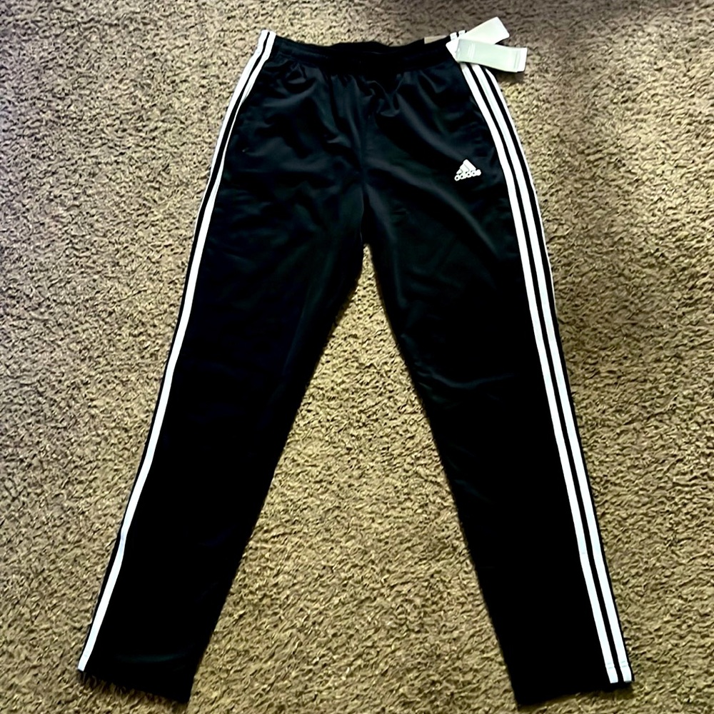 Medium/mens/joggers/adidas/brand new/black-white stripes